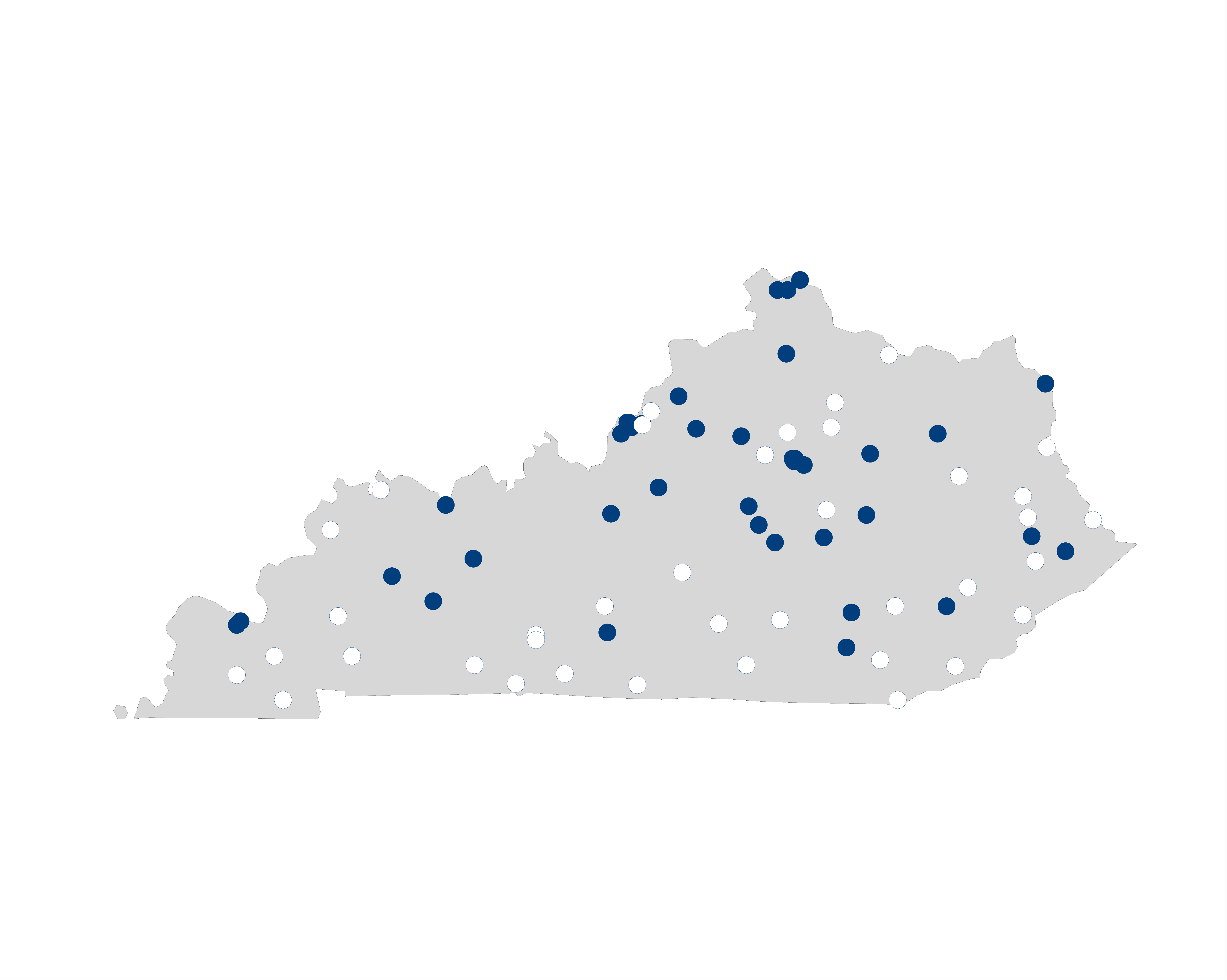 hospital palliative care map for Kentucky