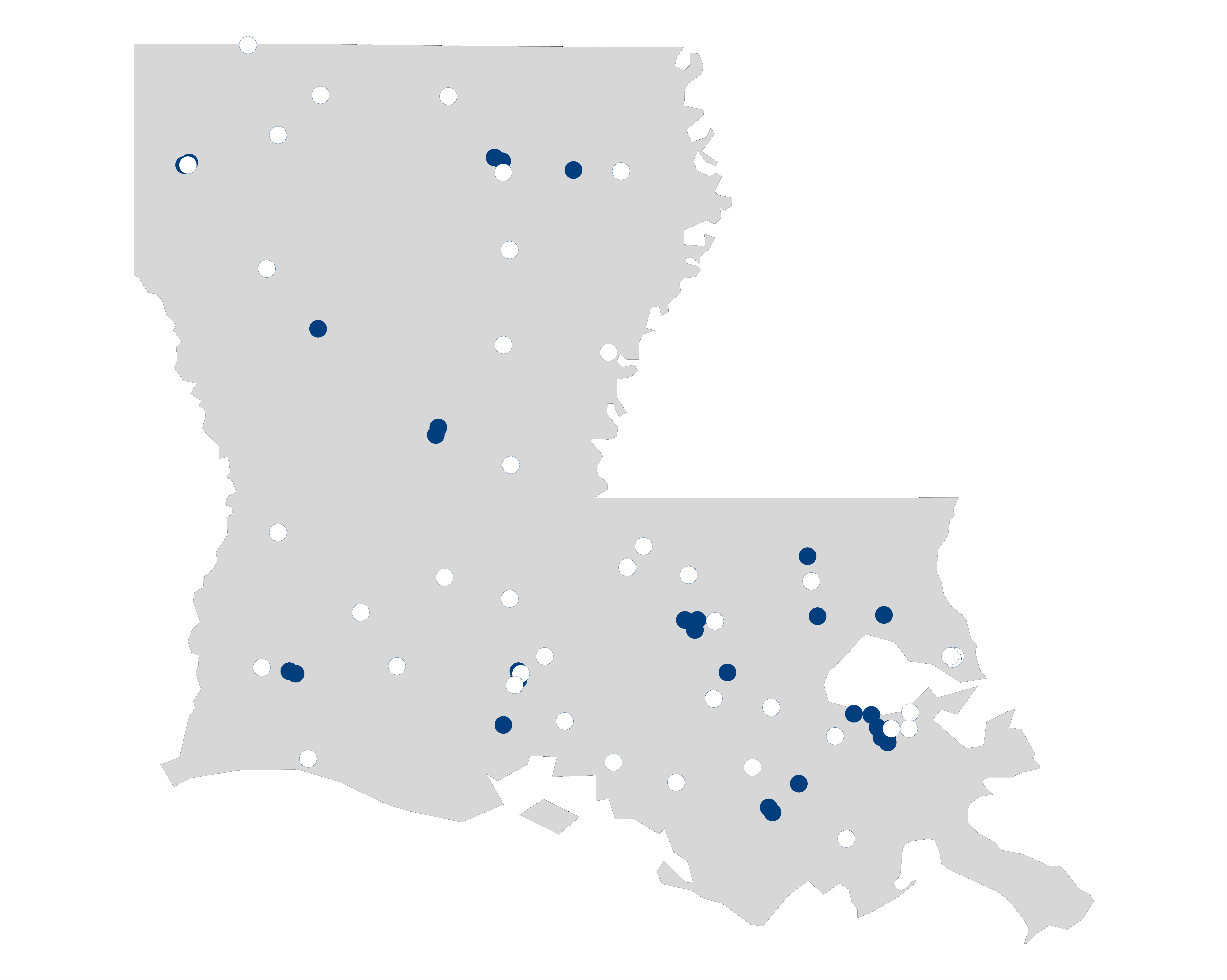 hospital palliative care map for Louisiana