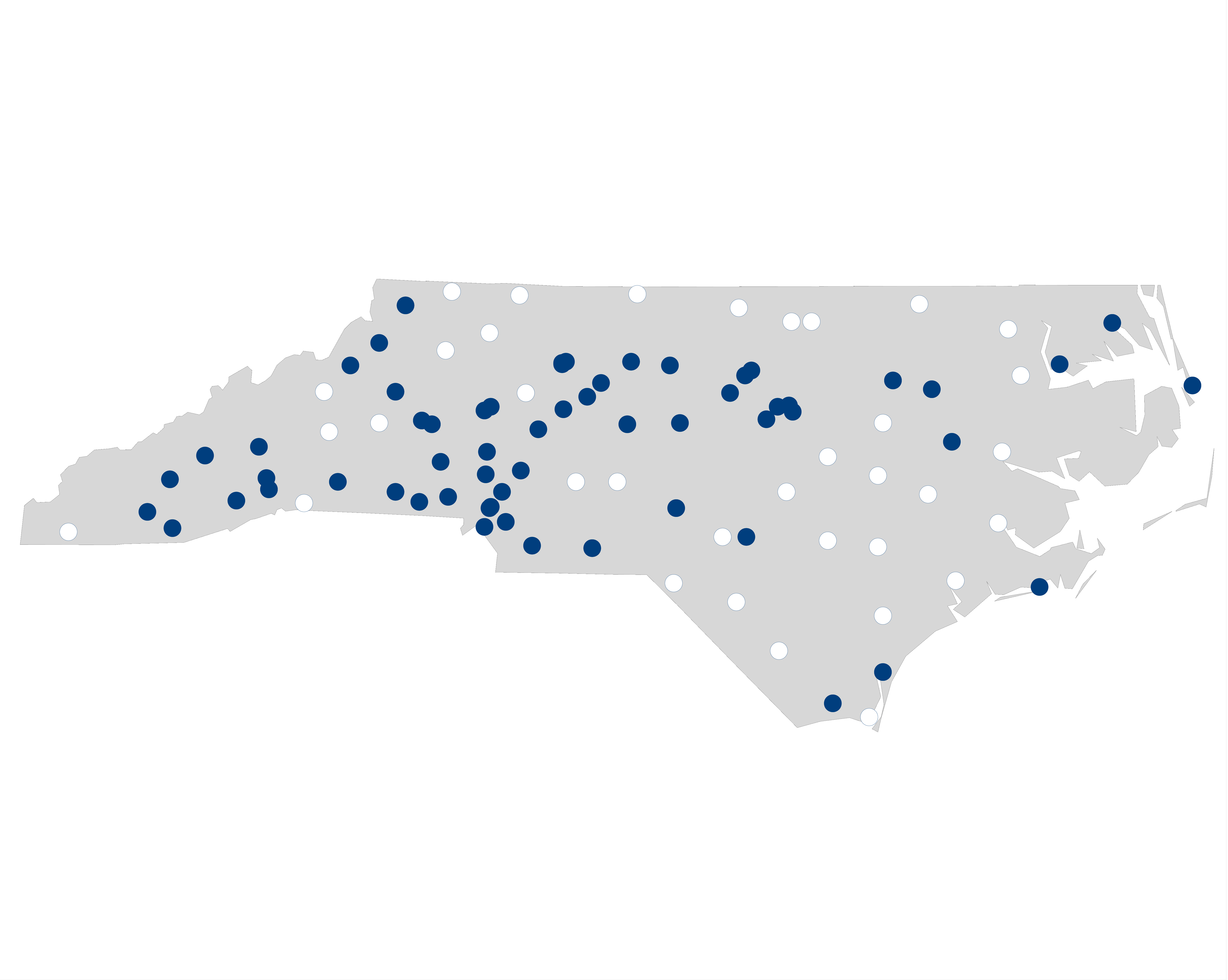 hospital palliative care map for North Carolina