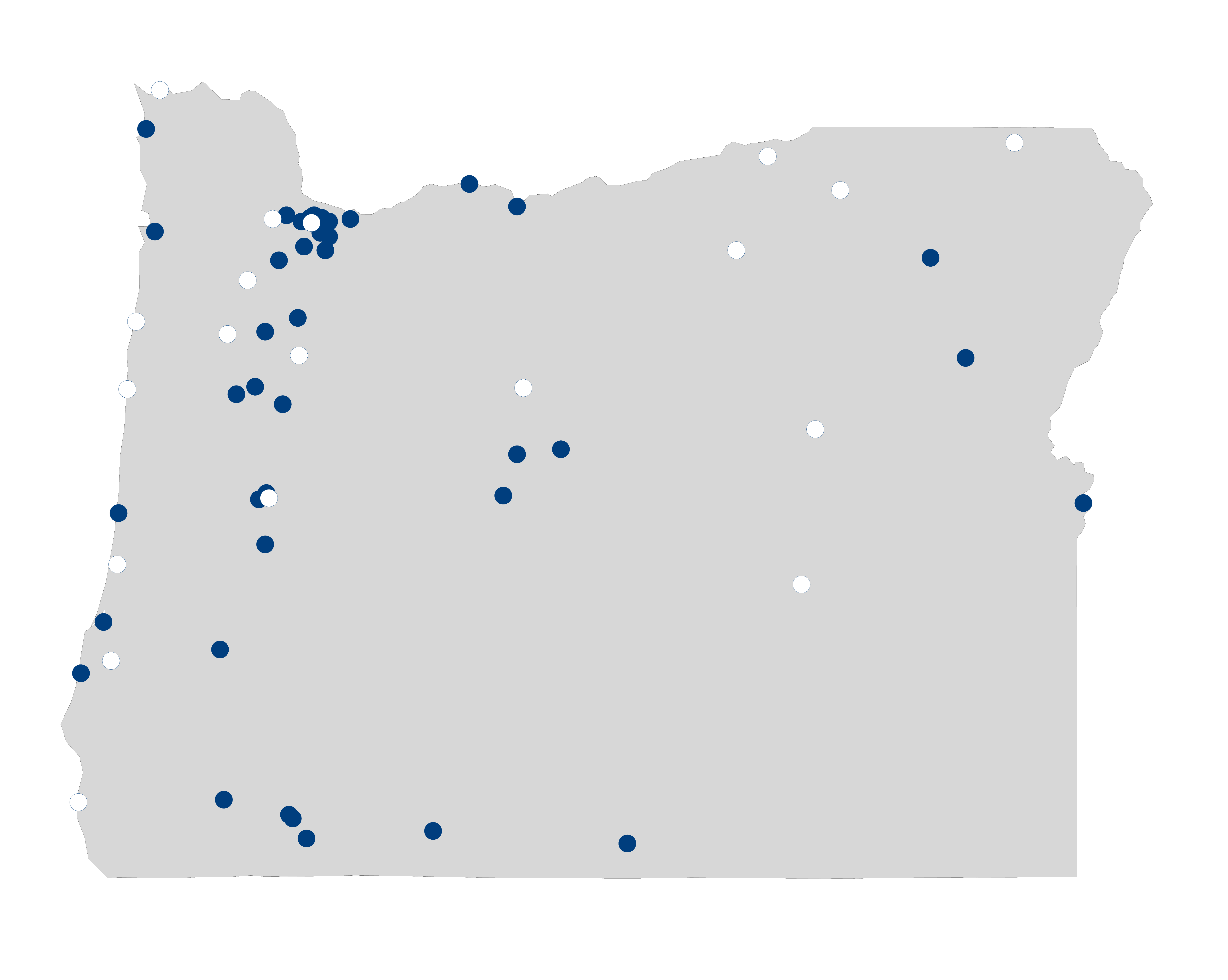 hospital palliative care map for Oregon