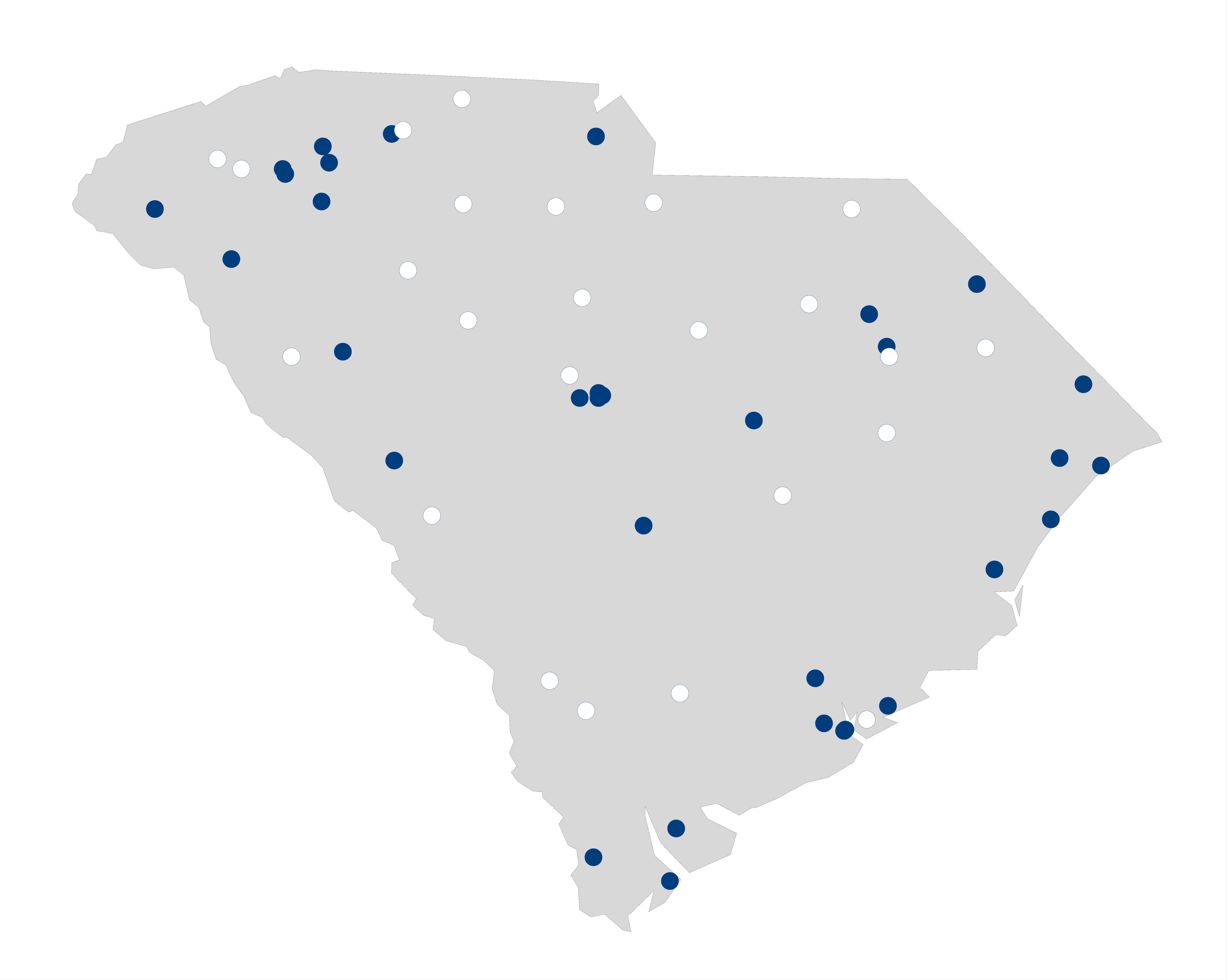 hospital palliative care map for South Carolina